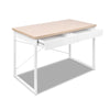 Artiss Metal Desk with Drawer - White with Wooden Top Deals499