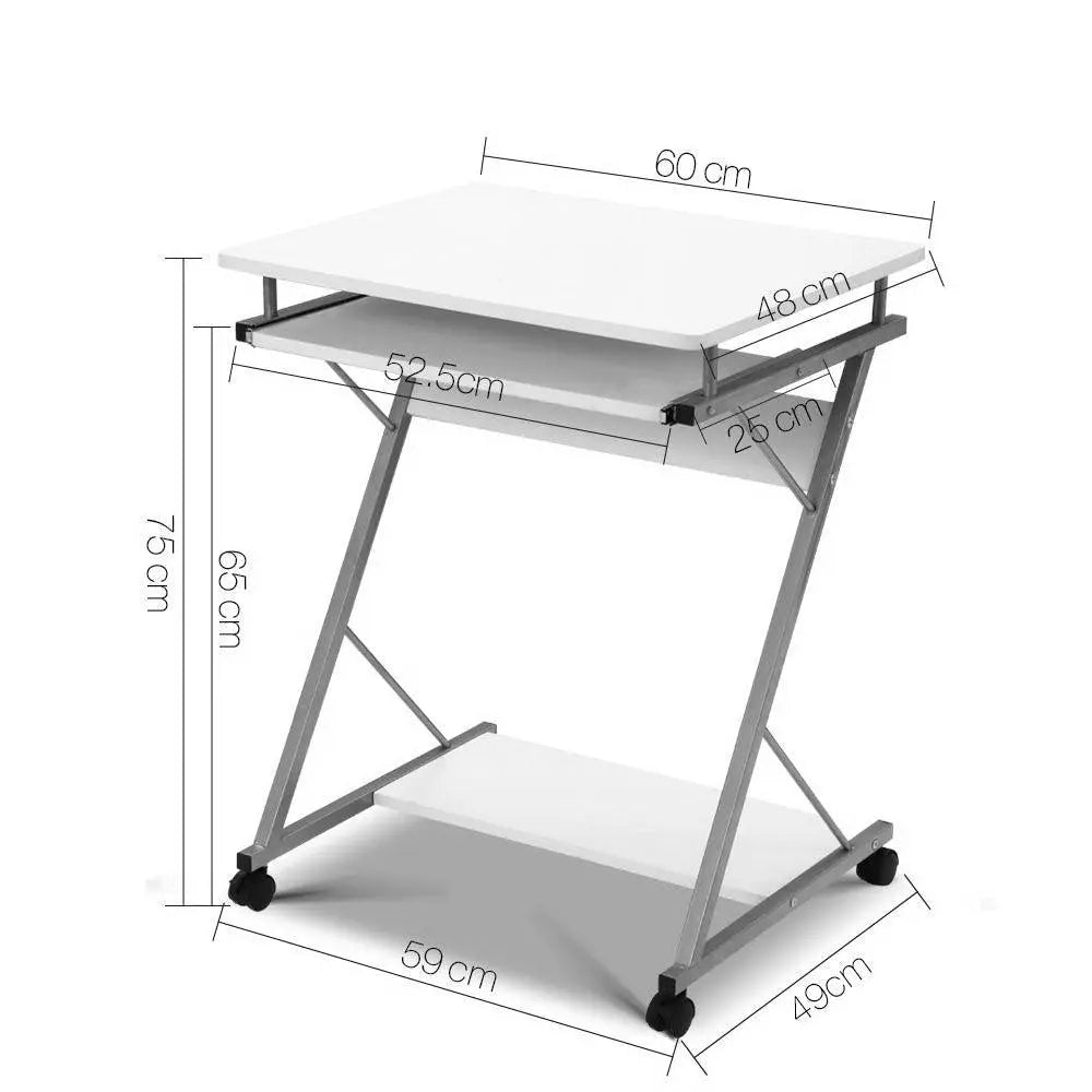 Artiss Metal Pull Out Table Desk - White Deals499