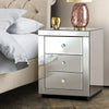 Artiss Mirrored Bedside Table Drawers Furniture Mirror Glass Presia Silver Deals499