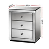 Artiss Mirrored Bedside table Drawers Furniture Mirror Glass Presia Smoky Grey Deals499