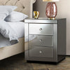 Artiss Mirrored Bedside table Drawers Furniture Mirror Glass Presia Smoky Grey Deals499