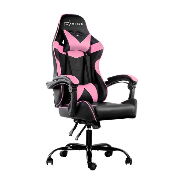 Artiss Office Chair Gaming Chair Computer Chairs Recliner PU Leather Seat Armrest Black Pink Deals499