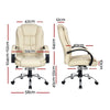 Artiss Office Chair Gaming Computer Chairs Executive PU Leather Seat Beige Deals499