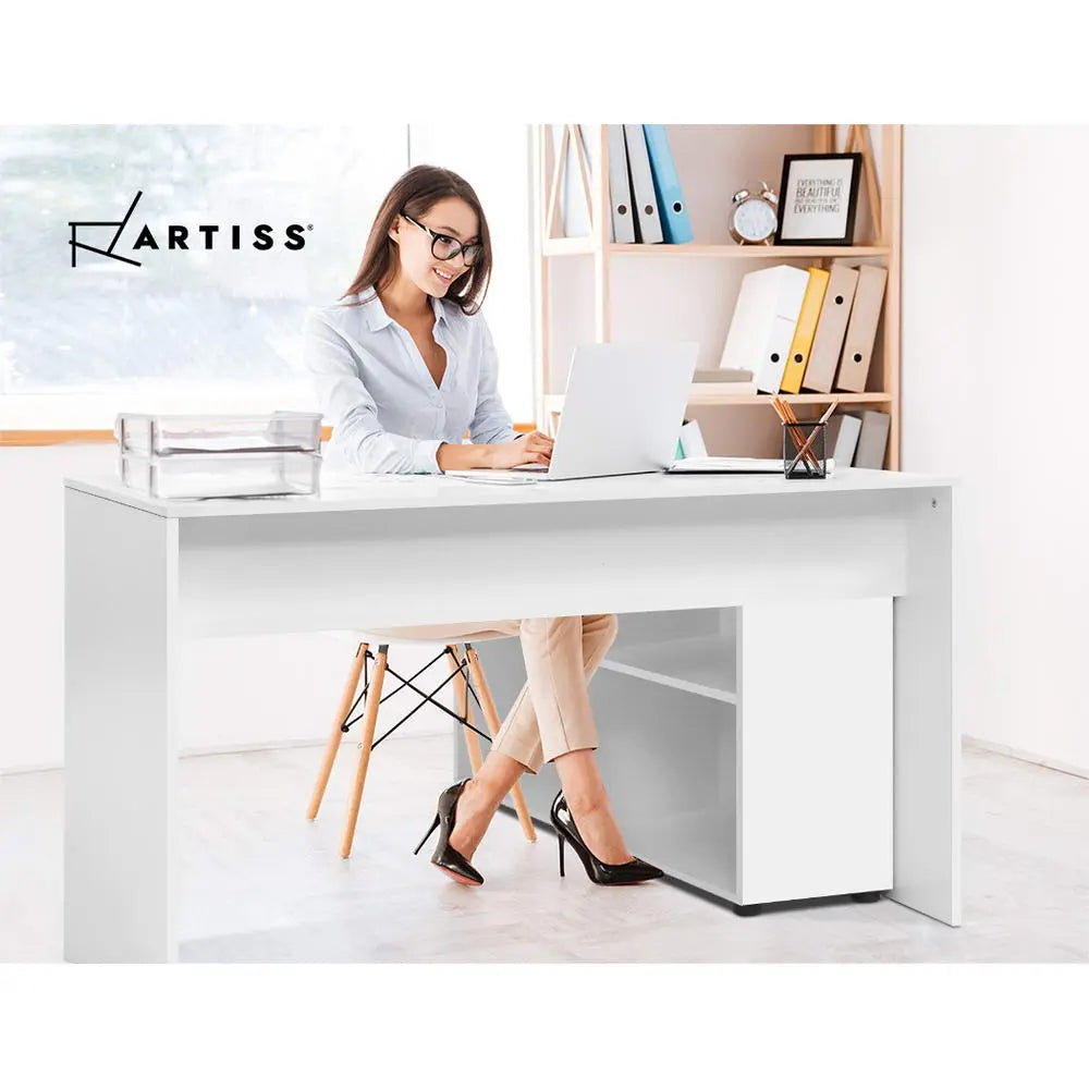 Artiss Office Computer Desk Corner Study Table Workstation Bookcase Storage Deals499