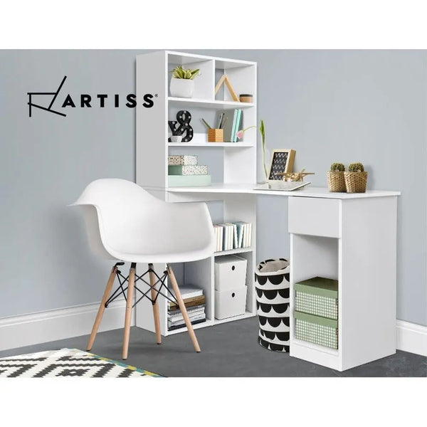 Artiss Office Computer Desk Student Study Table Home Workstation Corner Shelf Deals499