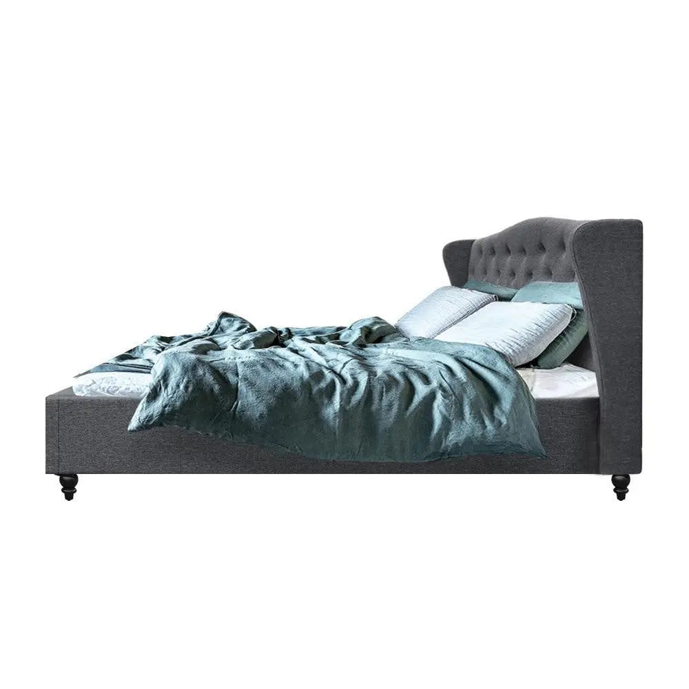 Artiss Pier Bed Frame Fabric - Grey Queen Deals499