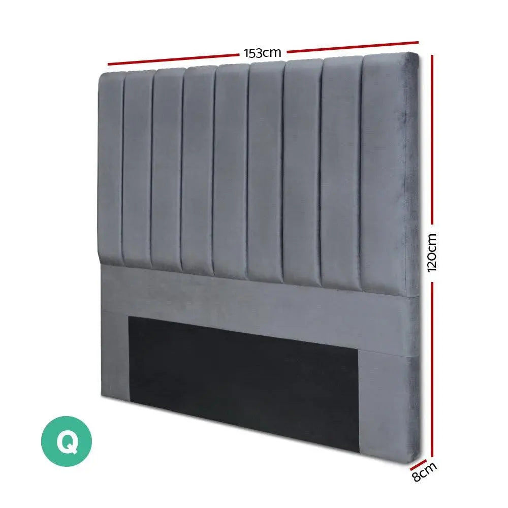Artiss Queen Size Fabric Bed Headboard - Grey Deals499