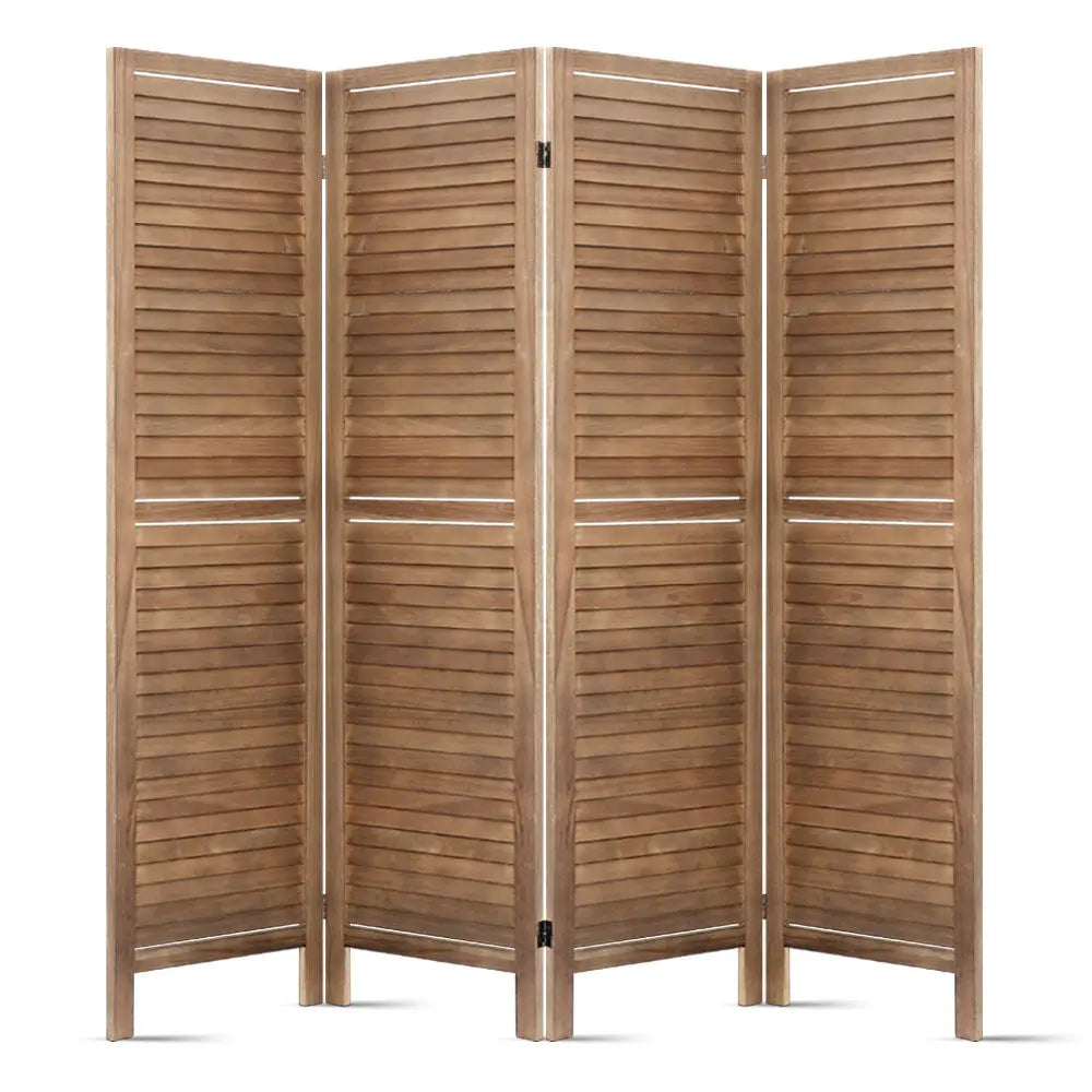 Artiss Room Divider Privacy Screen Foldable Partition Stand 4 Panel Brown Deals499