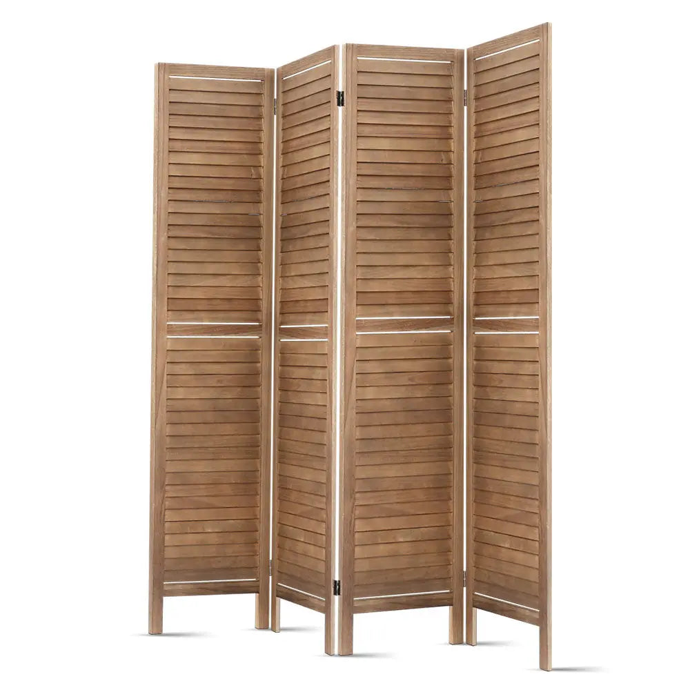 Artiss Room Divider Privacy Screen Foldable Partition Stand 4 Panel Brown Deals499