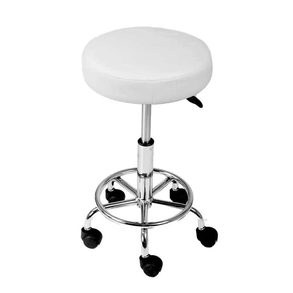 Artiss Round Chair Stools Salon Stool White Swivel Beauty Barber Hairdressing Deals499