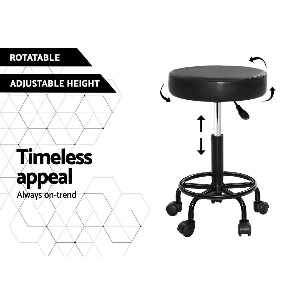 Artiss Round Salon Stool Stools Black Swivel Barber Hair Hydraulic Chairs Lift Deals499