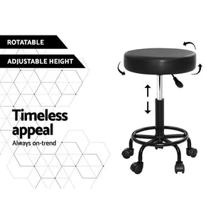 Artiss Round Salon Stool Stools Black Swivel Barber Hair Hydraulic Chairs Lift Deals499
