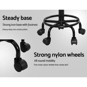 Artiss Round Salon Stool Stools Black Swivel Barber Hair Hydraulic Chairs Lift Deals499