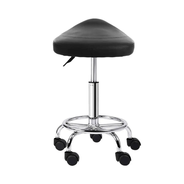 Artiss Saddle Salon Stool Black PU Swivel Barber Hair Dress Chair Hydraulic Lift Deals499