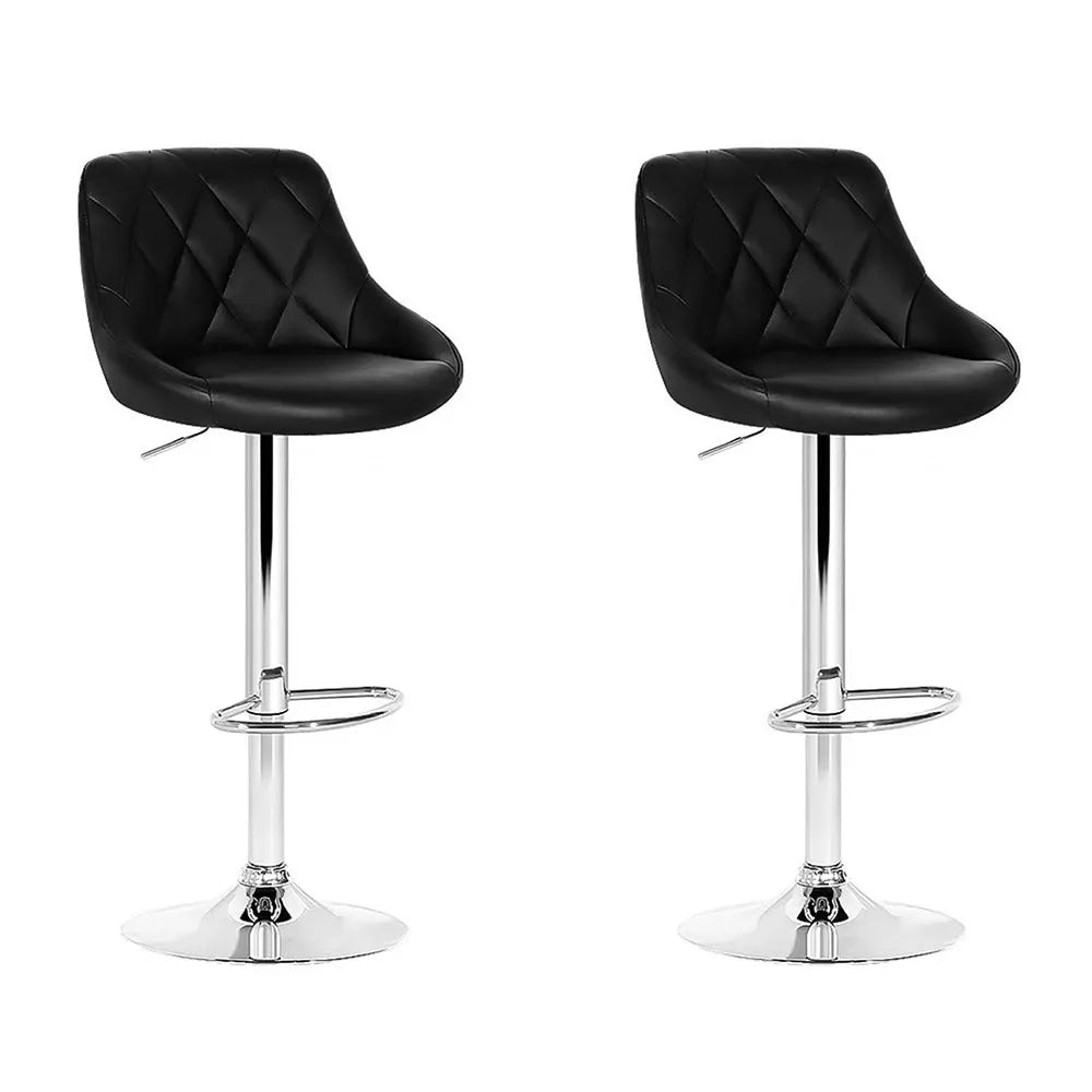 Artiss Set of 2 Bar Stools PU Leather Diamond Style - Black Deals499
