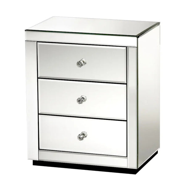Artiss Set of 2 Bedside Tables Drawers Mirrored Side End Table Cabinet Nightstand Deals499