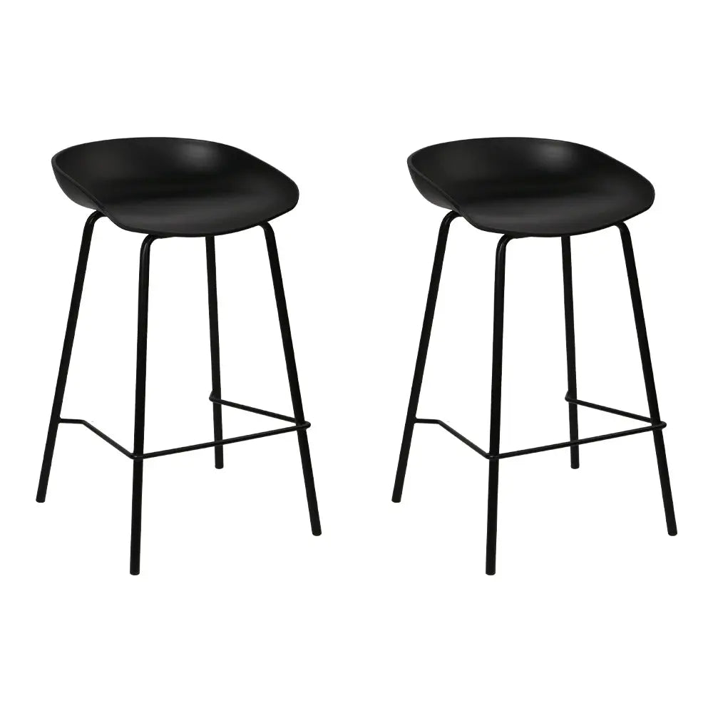 Artiss Set of 2 Metal Bar Stools - Black Deals499