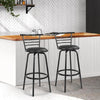 Artiss Set of 2 PU Leather Bar Stools - Black and Steel Deals499