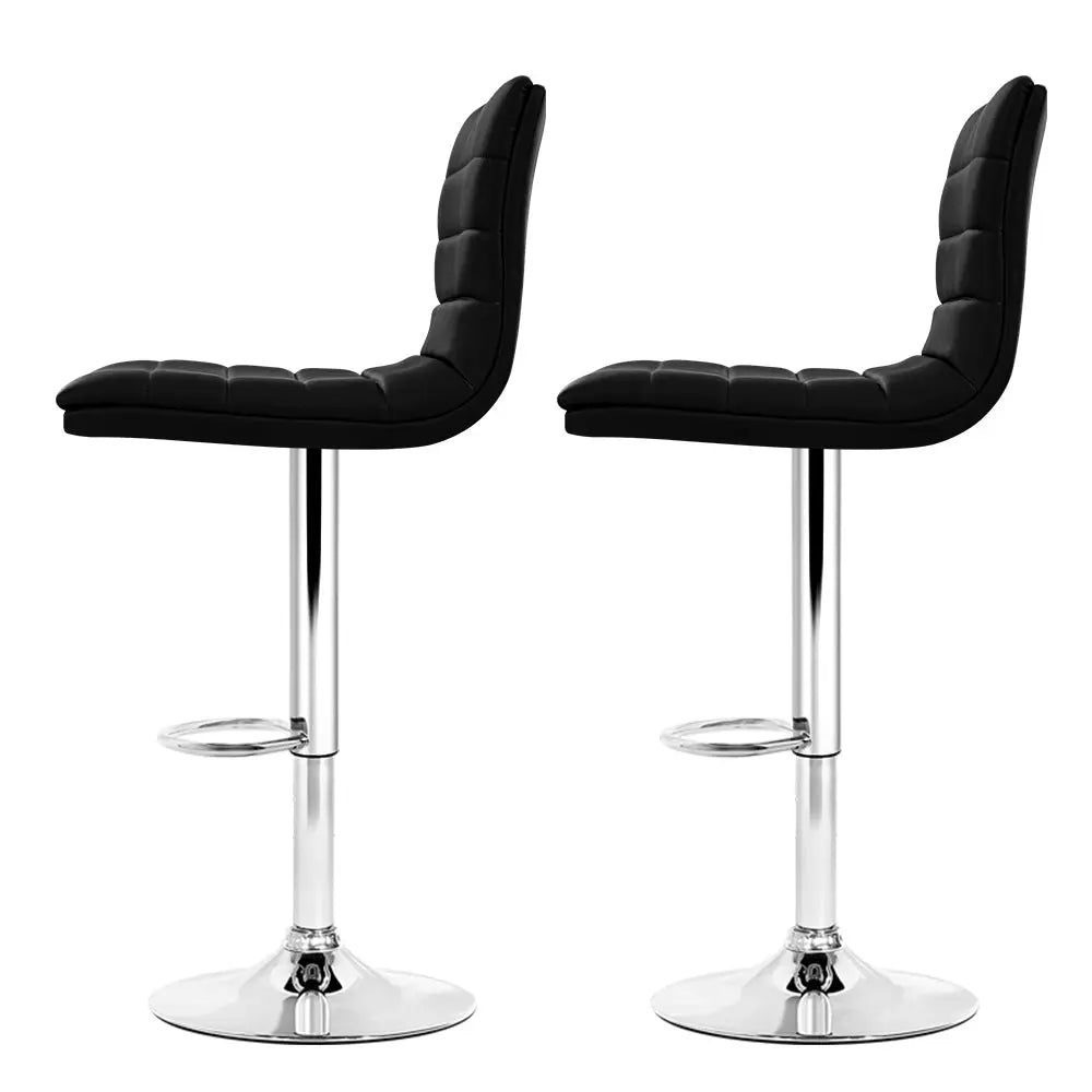 Artiss Set of 2 PU Leather Bar Stools Padded Line Style - Black Deals499