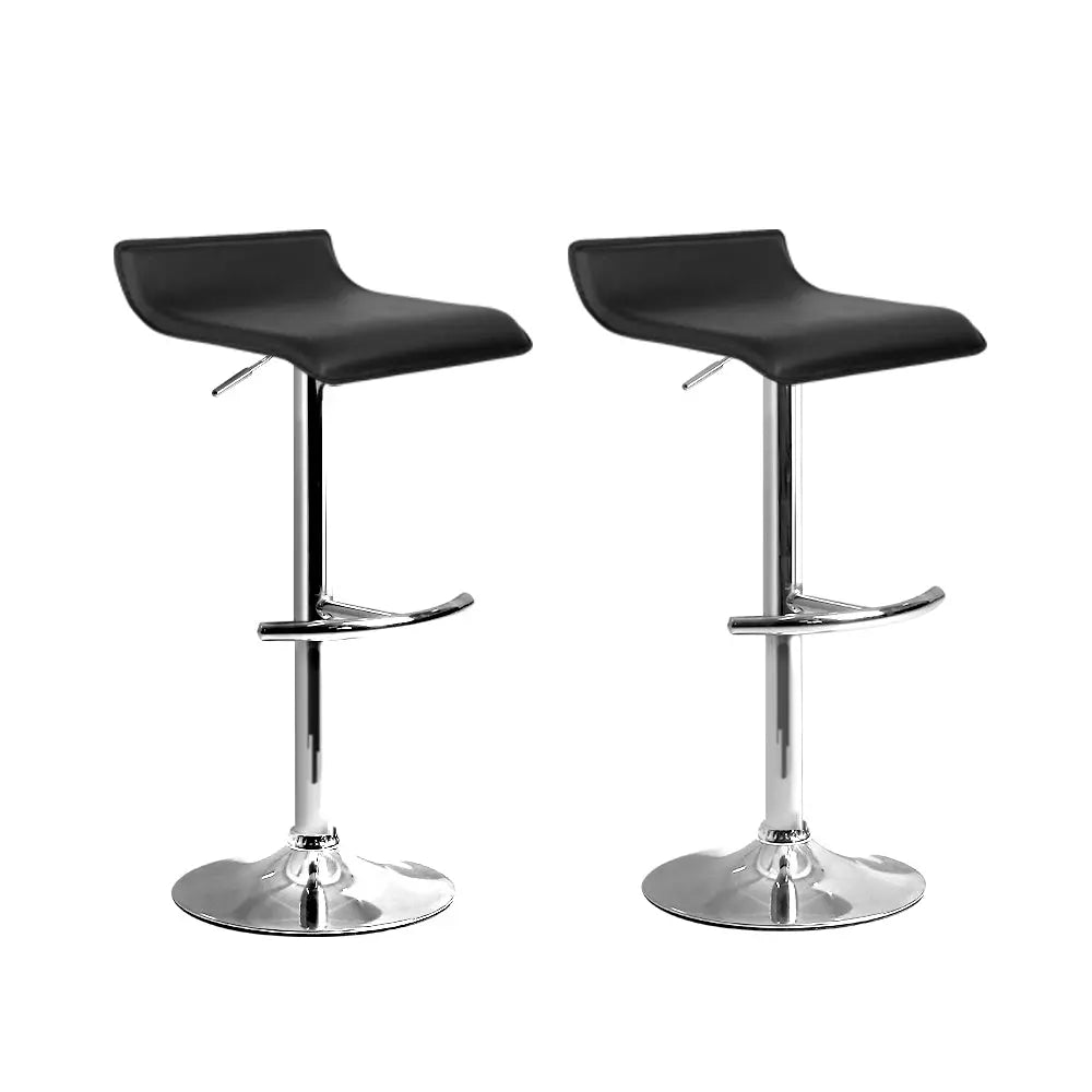 Artiss Set of 2 PU Leather Wave Style Bar Stools - Black Deals499
