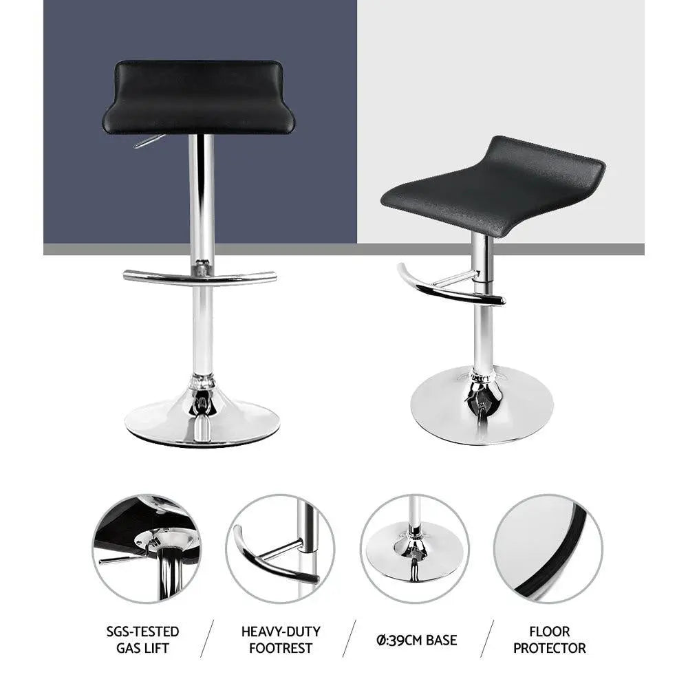 Artiss Set of 2 PU Leather Wave Style Bar Stools - Black Deals499