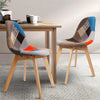 Artiss Set of 2 Retro Beech Fabric Dining Chair - Multi Colour Deals499
