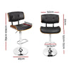 Artiss Set of 2 Wooden Gas Lift Bar Stools - Black and Chrome Deals499