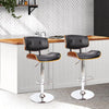 Artiss Set of 2 Wooden Gas Lift Bar Stools - Black and Chrome Deals499