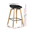 Artiss Set of 2 Wooden Square Footrest Bar Stools - Black Deals499