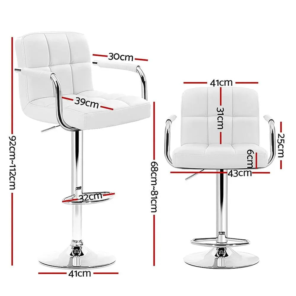 Artiss Set of 4 Bar Stools Gas lift Swivel - Steel and White Deals499