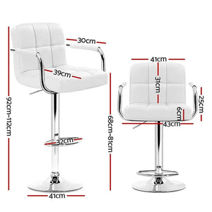 Artiss Set of 4 Bar Stools Gas lift Swivel - Steel and White Deals499