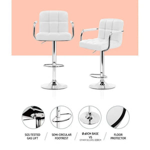 Artiss Set of 4 Bar Stools Gas lift Swivel - Steel and White Deals499