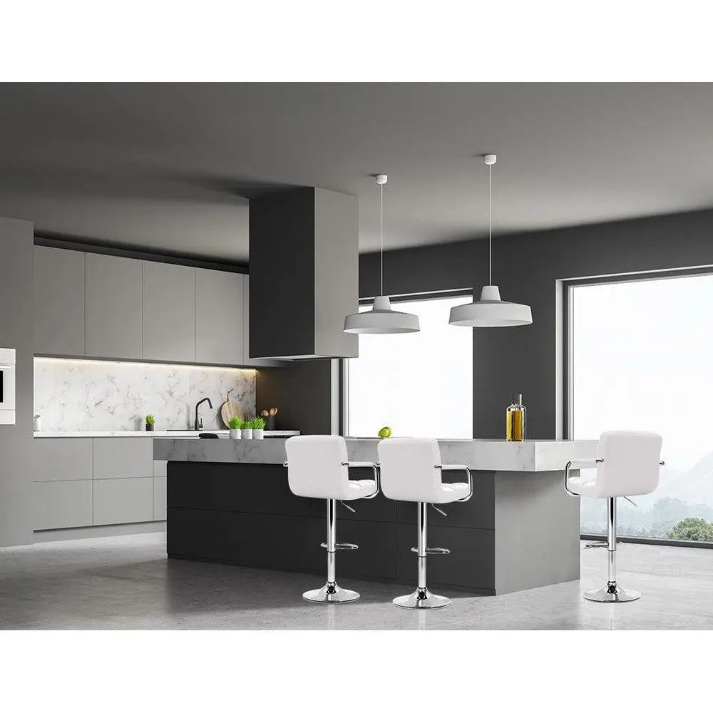 Artiss Set of 4 Bar Stools Gas lift Swivel - Steel and White Deals499