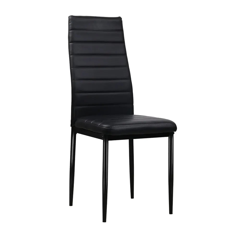 Artiss Set of 4 Dining Chairs PVC Leather - Black Deals499