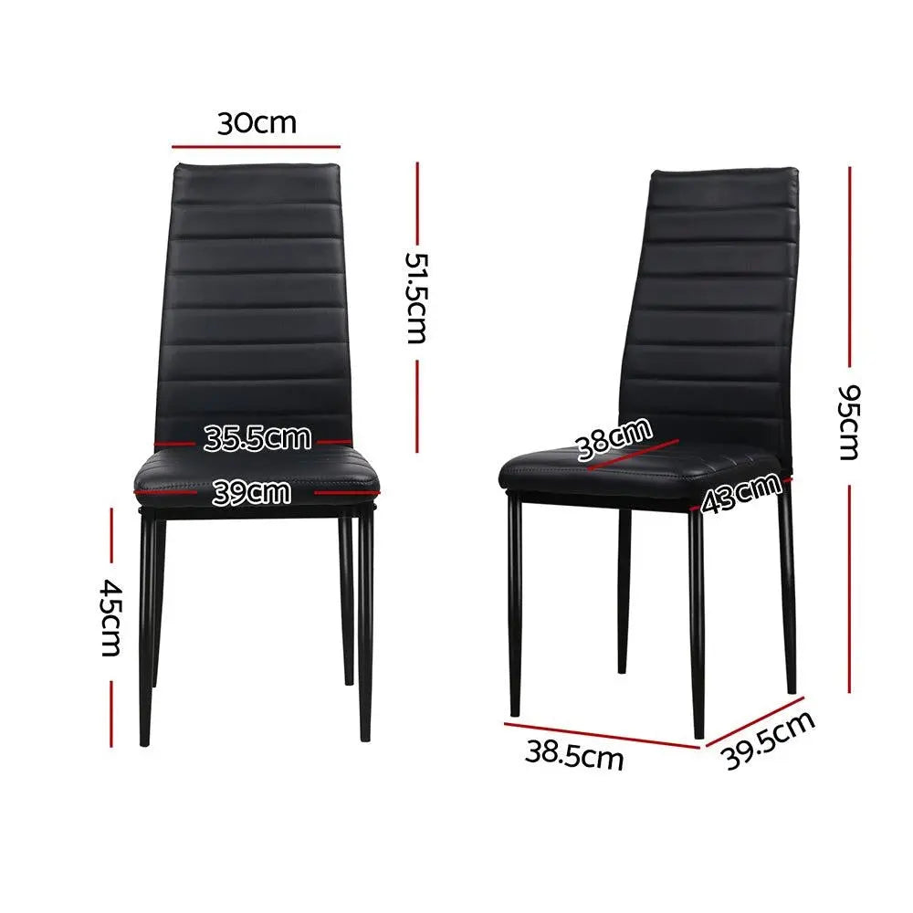 Artiss Set of 4 Dining Chairs PVC Leather - Black Deals499