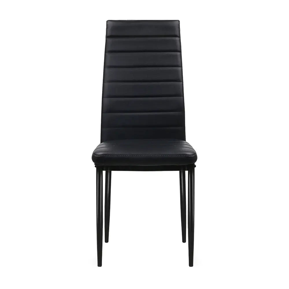 Artiss Set of 4 Dining Chairs PVC Leather - Black Deals499