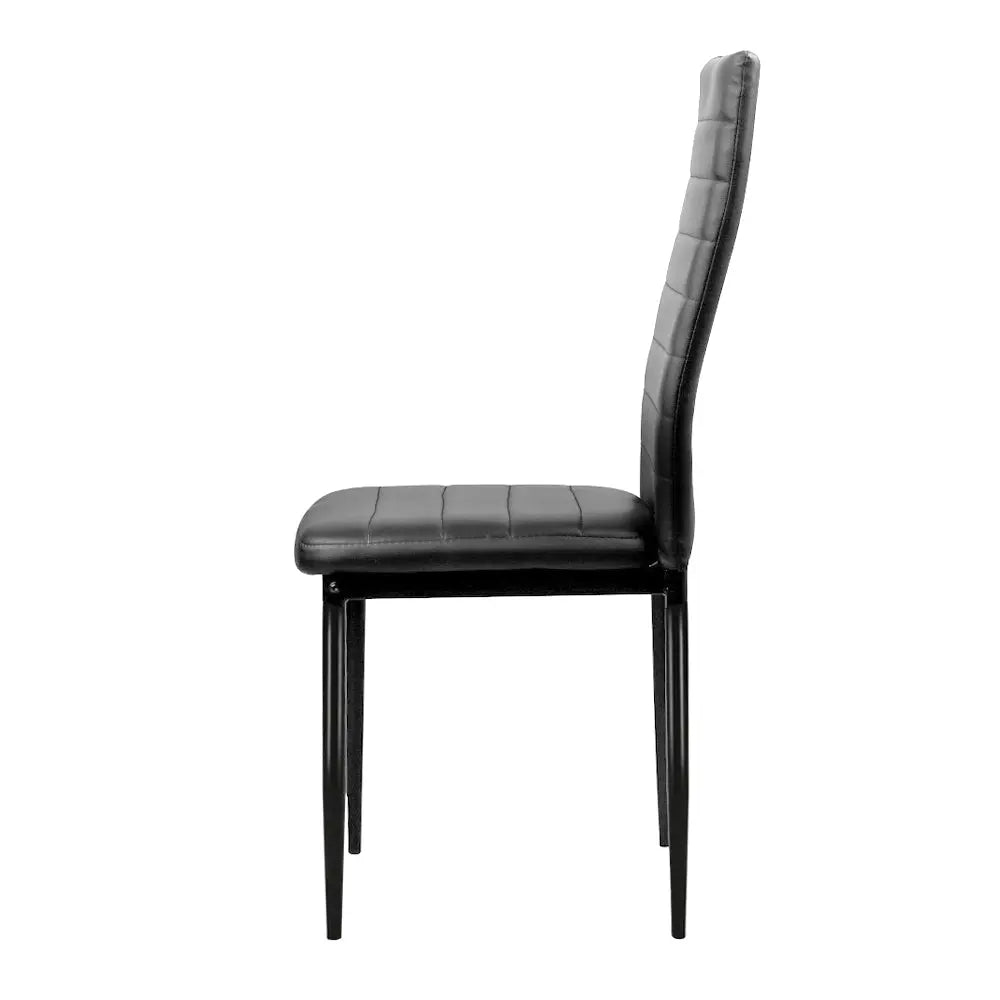 Artiss Set of 4 Dining Chairs PVC Leather - Black Deals499