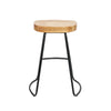Artiss Set of 4 Elm Wood Backless Bar Stools 65cm - Black and Light Natural Deals499