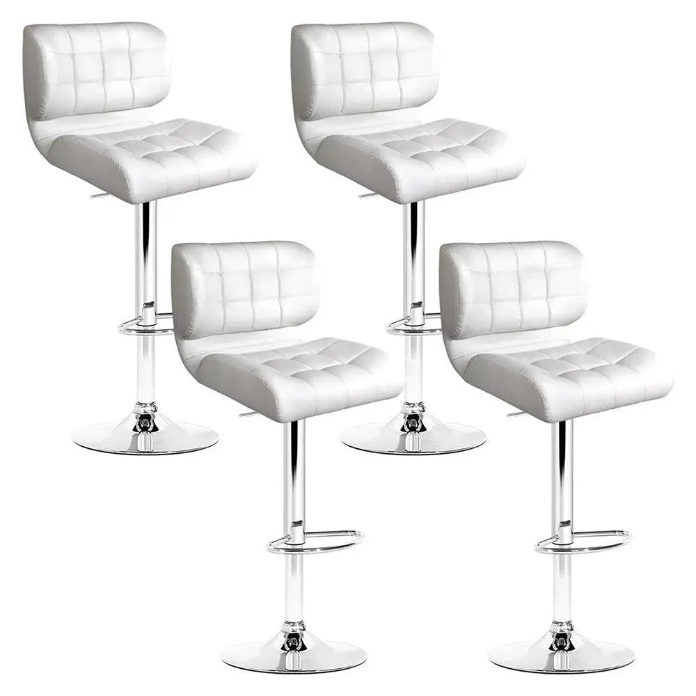 Artiss Set of 4 PU Leather Gas Lift Bar Stools - White and Chrome Deals499
