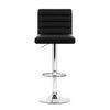 Artiss Set of 4 PU Leather Lined Pattern Bar Stools- Black and Chrome Deals499
