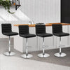 Artiss Set of 4 PU Leather Lined Pattern Bar Stools- Black and Chrome Deals499