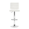 Artiss Set of 4 PU Leather Lined Pattern Bar Stools- White and Chrome Deals499