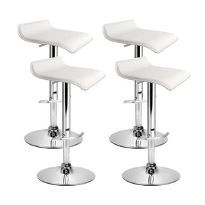 Artiss Set of 4 PU Leather Wave Style Bar Stools - White Deals499