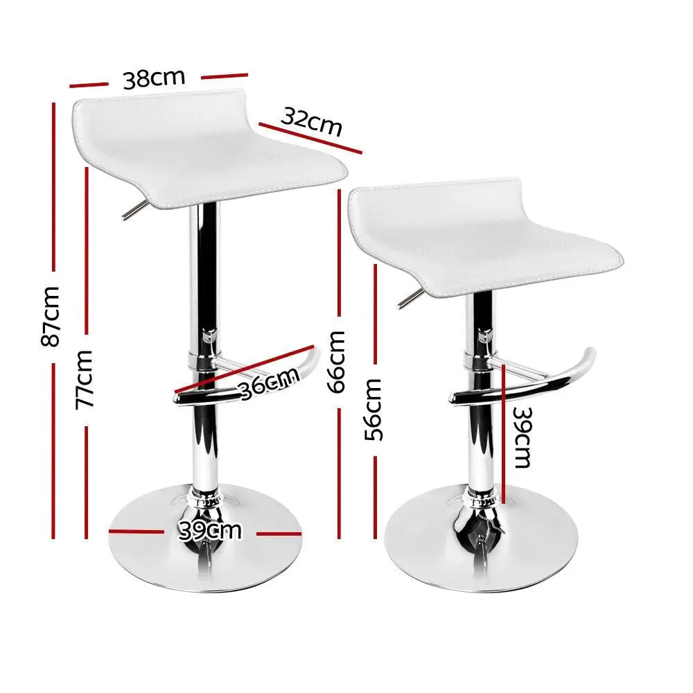 Artiss Set of 4 PU Leather Wave Style Bar Stools - White Deals499