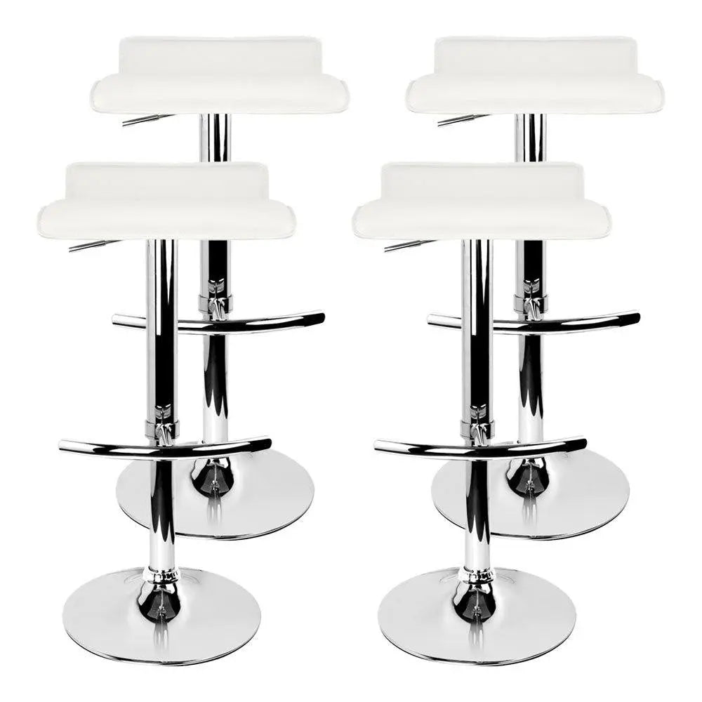 Artiss Set of 4 PU Leather Wave Style Bar Stools - White Deals499