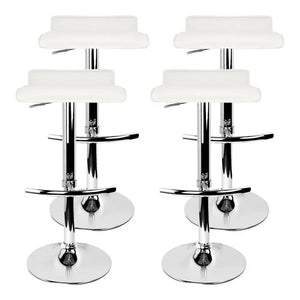 Artiss Set of 4 PU Leather Wave Style Bar Stools - White Deals499