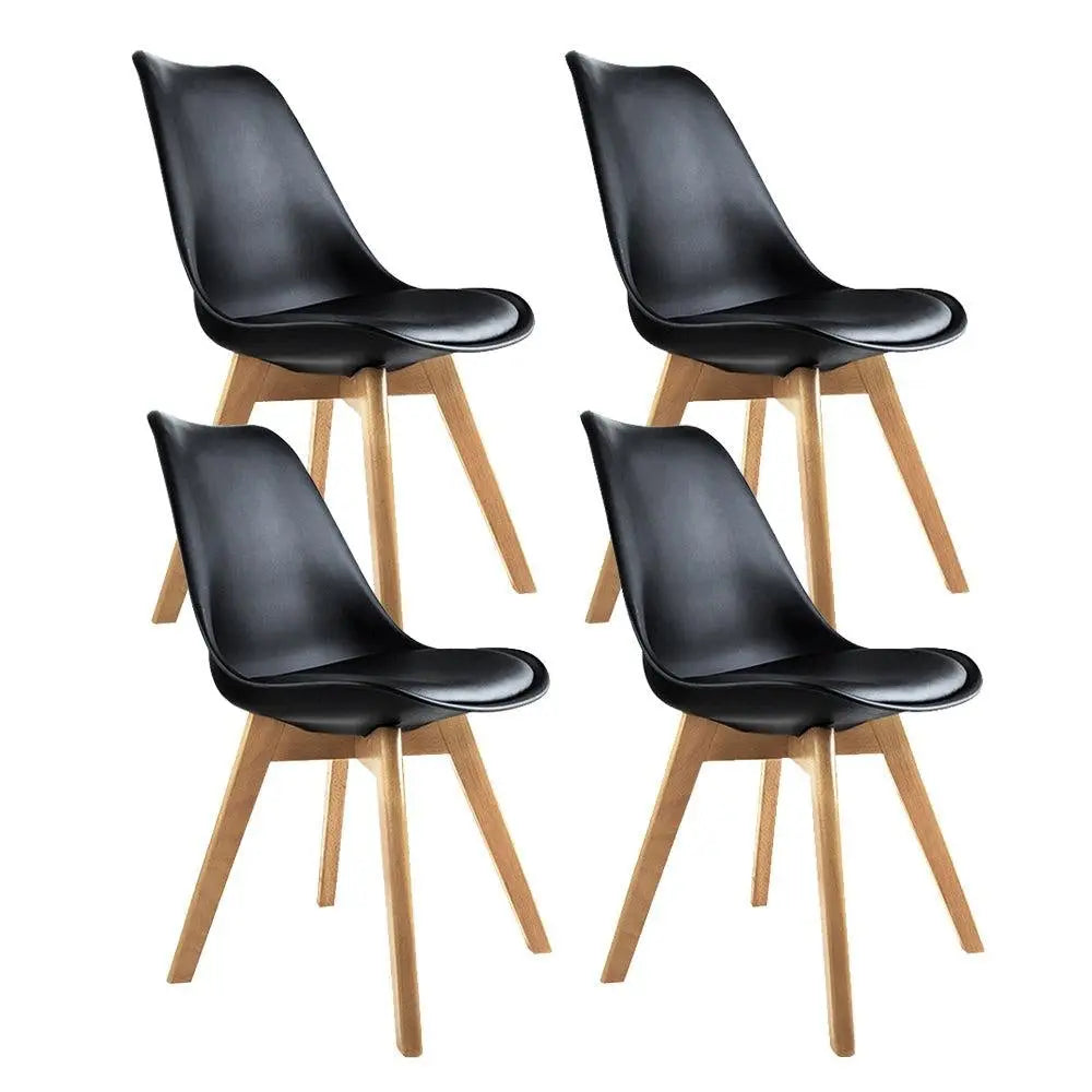 Artiss Set of 4 Padded Dining Chair - Black Deals499