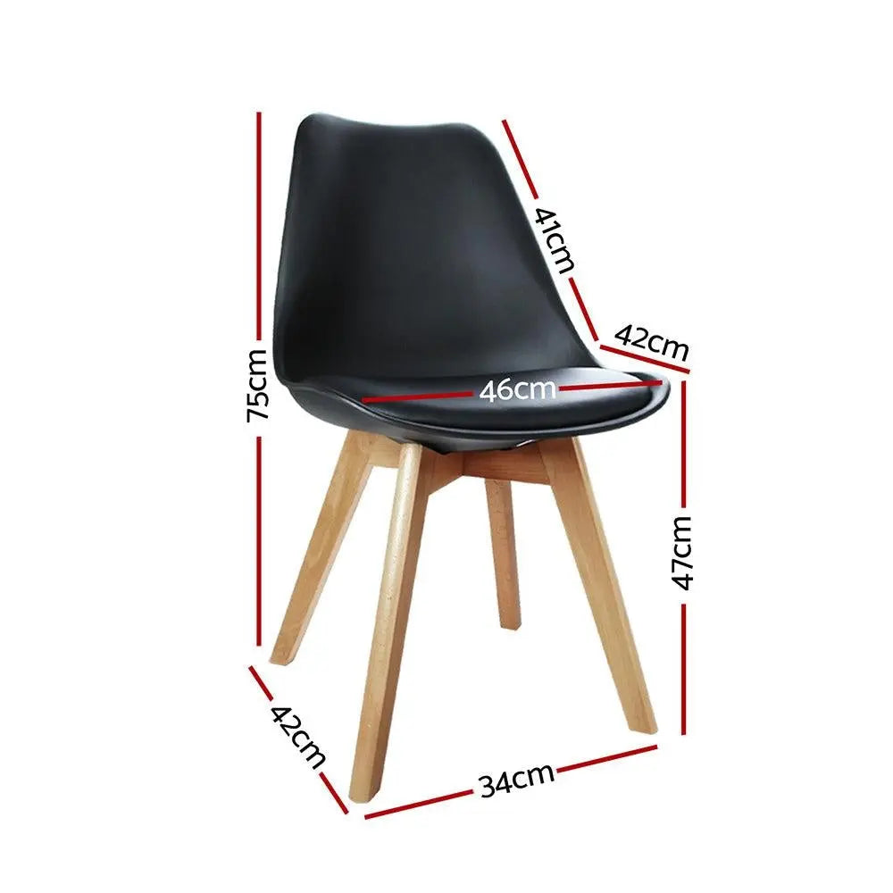 Artiss Set of 4 Padded Dining Chair - Black Deals499