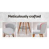 Artiss Set of 4 Wooden Fabric Bar Stools Circular Footrest - Light Grey Deals499