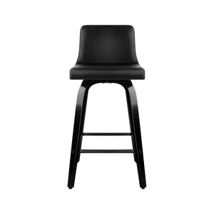 Artiss Set of 4 Wooden PU Leather Bar Stool - Black Deals499